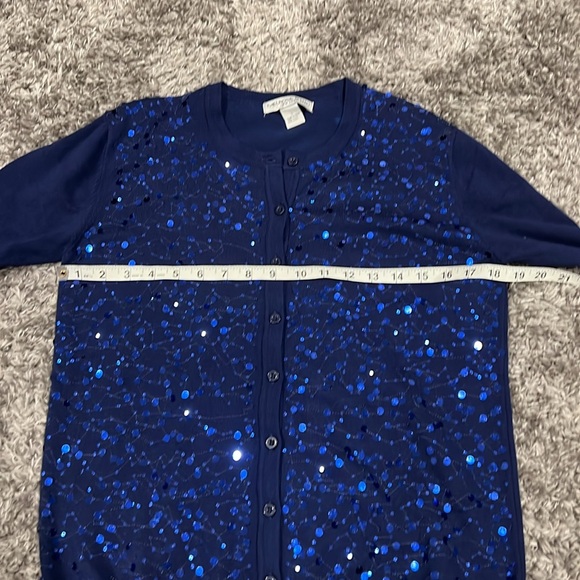 Melrose Chic | Blue Sequins Front Cardigan size Large - Picture 9 of 11